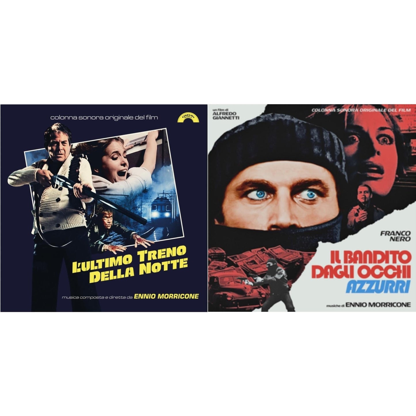 Ennio Morricone - L’Ultimo Treno Della Notte (Yellow LP Vinyl) & Blue-Eyed Bandit (Il Bandito Dagli Occhi Azzurri) Ost (Blue LP Vinyl) (Rsd)