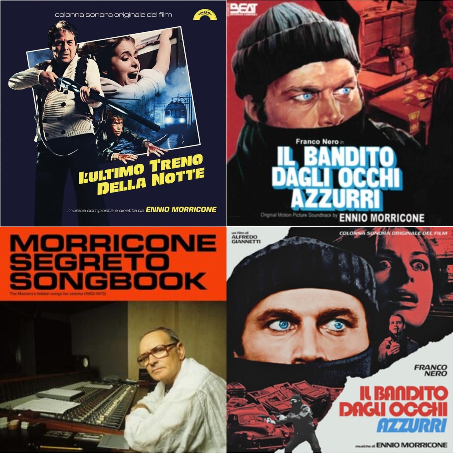 Ennio Morricone - Blue-Eyed Bandit (Il Bandito Dagli Occhi Azzurri) Ost & L’Ultimo Treno Della Notte (Yellow LP Vinyl) & Blue-Eyed Bandit (Il Bandito Dagli Occhi Azzurri) Ost (Blue LP Vinyl) (Rsd) & Morricone Segreto Songbook (1962-1973) (2LP)
