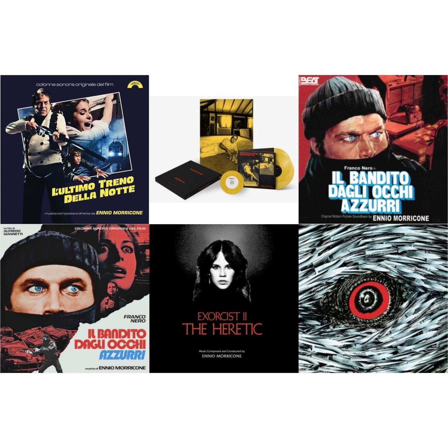 Ennio Morricone - Morricone Segreto (Yellow Vinyl/2LP/7Inch Single Collector's Edition) & Blue-Eyed Bandit (Il Bandito Dagli Occhi Azzurri) Ost & L’Ultimo Treno Della Notte (Yellow LP Vinyl) & Blue-Eyed Bandit (Il Bandito Dagli Occhi Azzurri) Ost