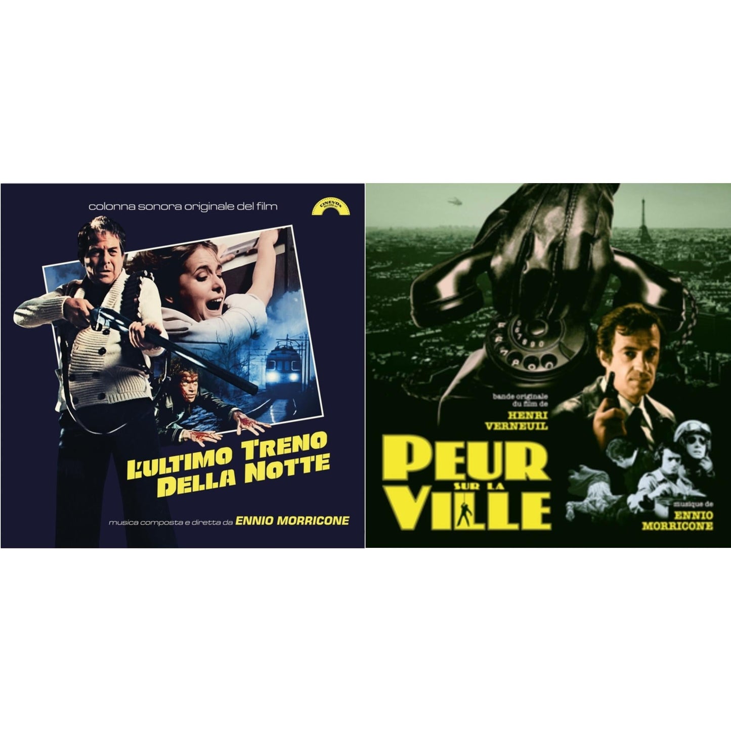 Ennio Morricone - Peur Sur La Ville (Gatefold Sleeve Designed By Eric Adrian Lee) & L’Ultimo Treno Della Notte (Yellow LP Vinyl)