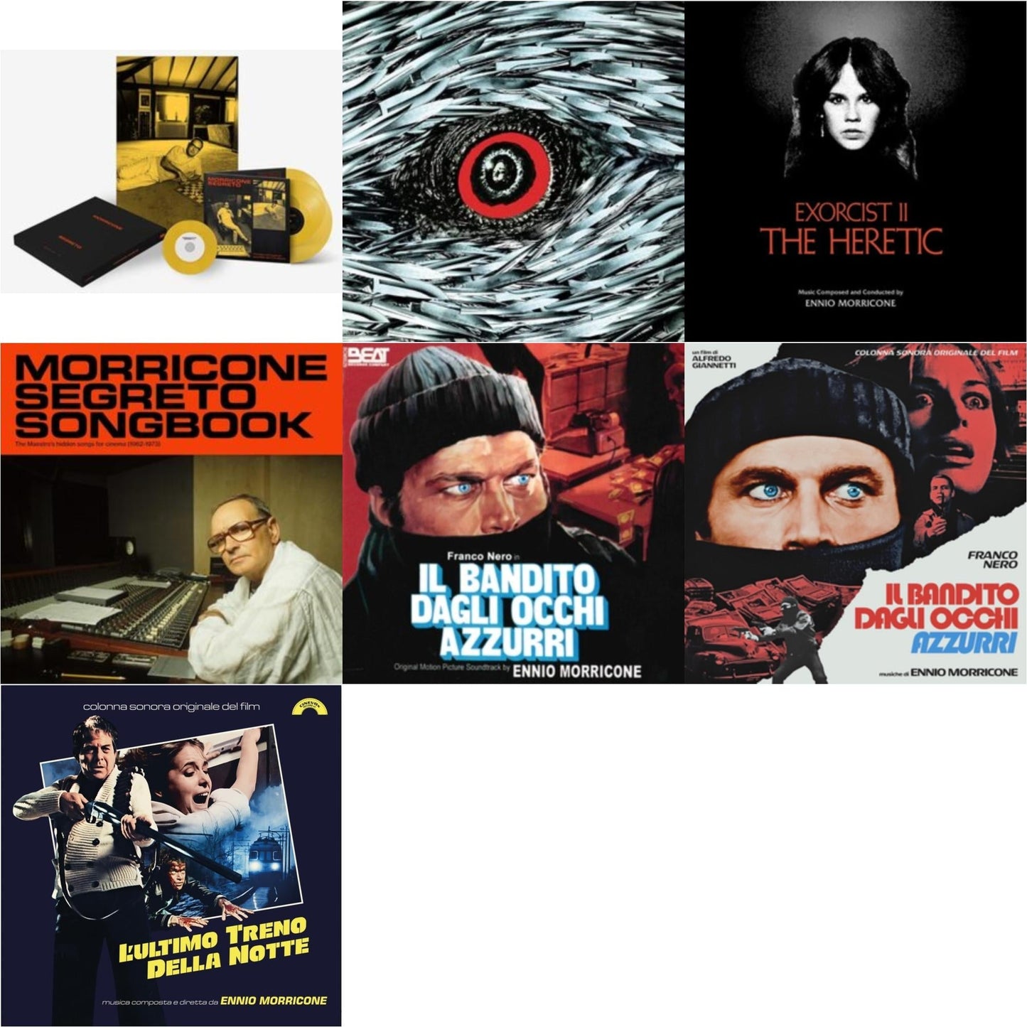 Ennio Morricone - Morricone Segreto (Yellow Vinyl/2LP/7Inch Single Collector's Edition) & Bird With The Crystal Plumage (140G/Crystal Clear LP Vinyl) & Exorcist Ii: The Heretic (Blood Red With Black Splatter LP Vinyl) (Ams Exclusive) & Morricone