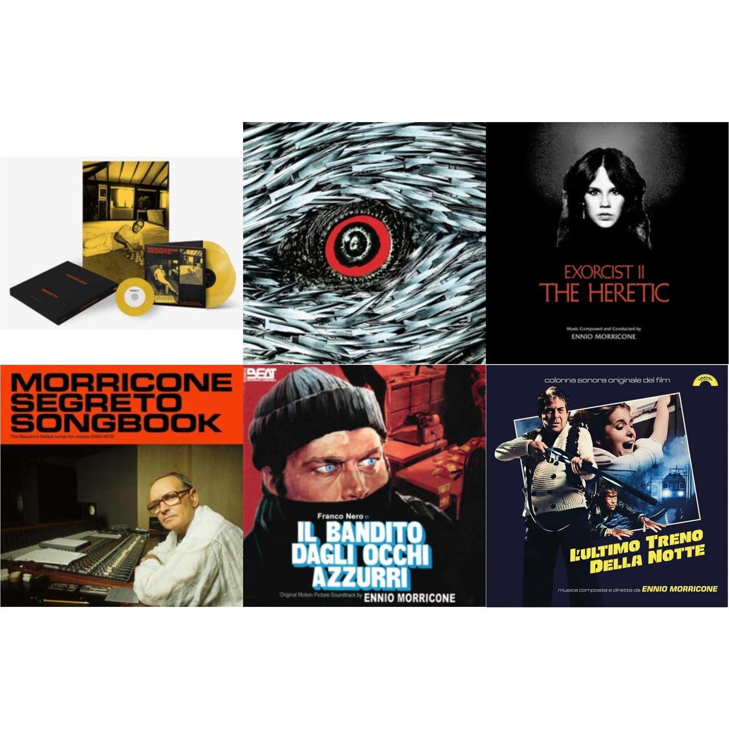 Ennio Morricone - Morricone Segreto (Yellow Vinyl/2LP/7Inch Single Collector's Edition) & Blue-Eyed Bandit (Il Bandito Dagli Occhi Azzurri) Ost & L’Ultimo Treno Della Notte (Yellow LP Vinyl) & Morricone Segreto Songbook (1962-1973) (2LP) & Bird With