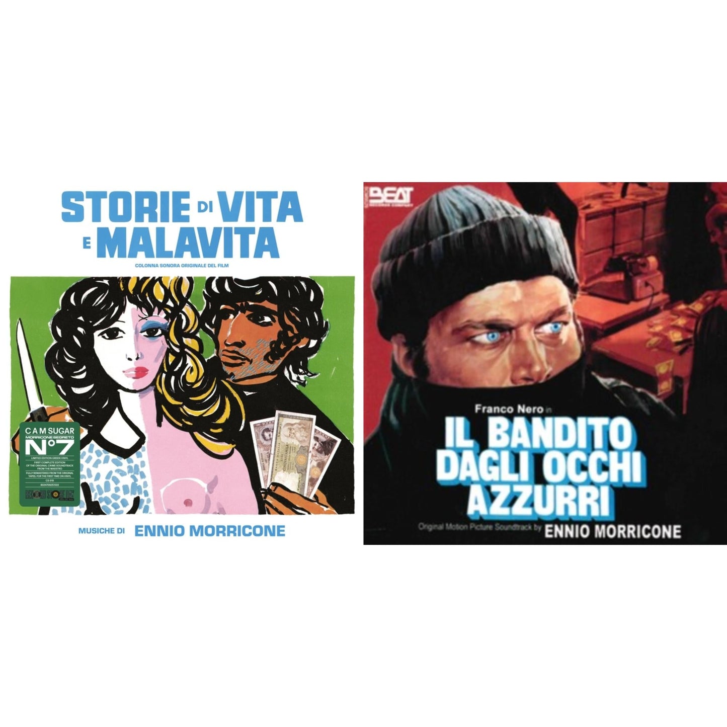 Ennio Morricone - Blue-Eyed Bandit (Il Bandito Dagli Occhi Azzurri) Ost & Storie Di Vita E Malavita (Colonna Sonora Originale Del Film) - LP Vinyl Bundle