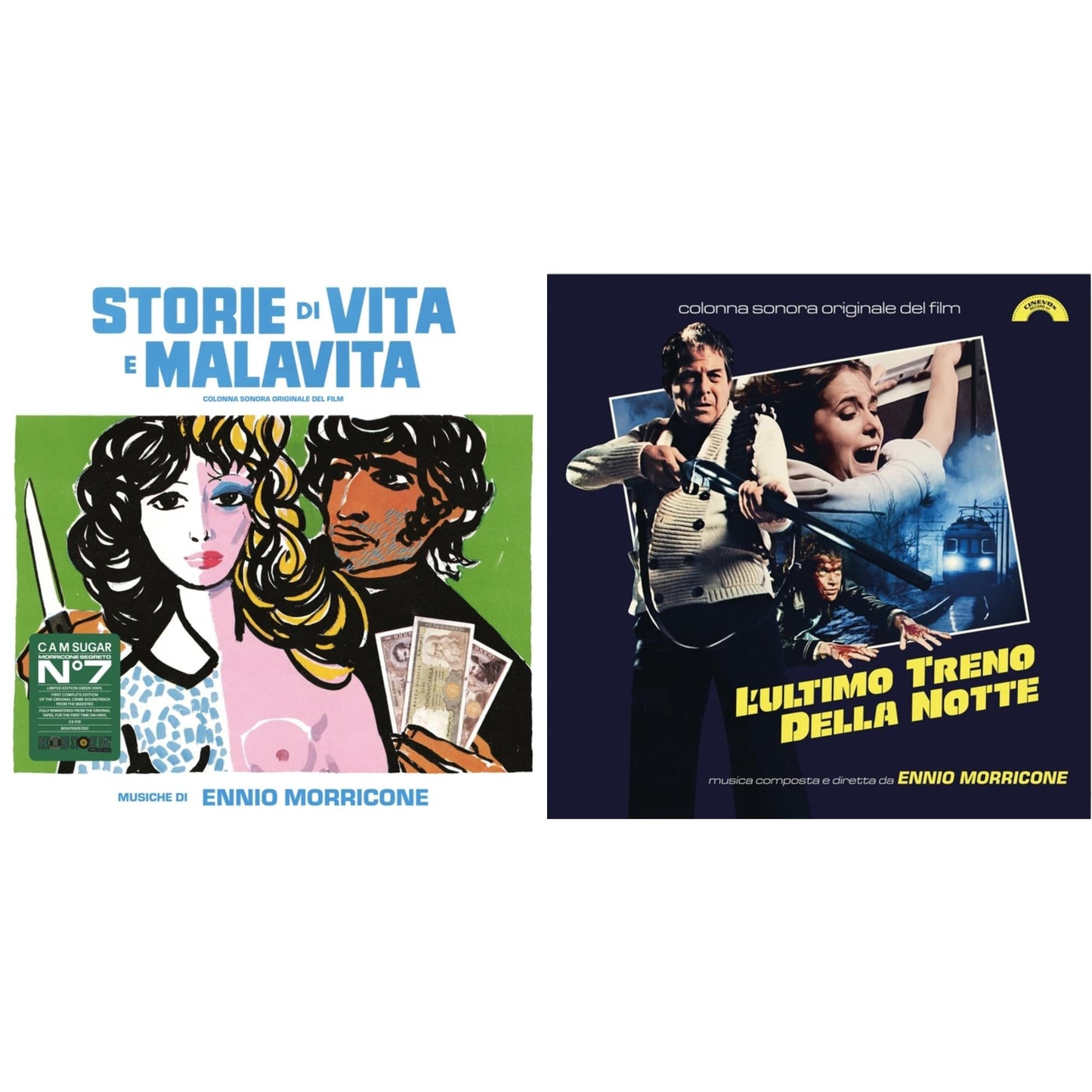 Ennio Morricone - L’Ultimo Treno Della Notte (Yellow LP Vinyl) & Storie Di Vita E Malavita (Colonna Sonora Originale Del Film)