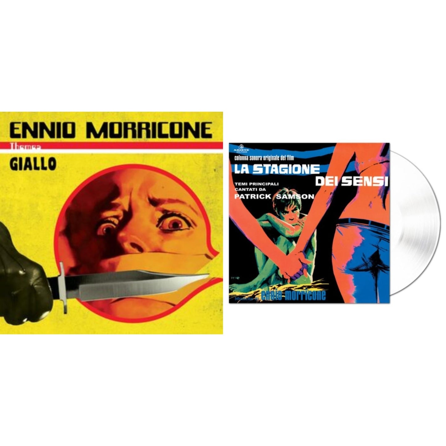 Ennio Morricone - Themes: Giallo (Limited/2LP/Bloody & Black Marbled Vinyl/180G) & La Stagione Dei Sensi Ost (Clear LP Vinyl)