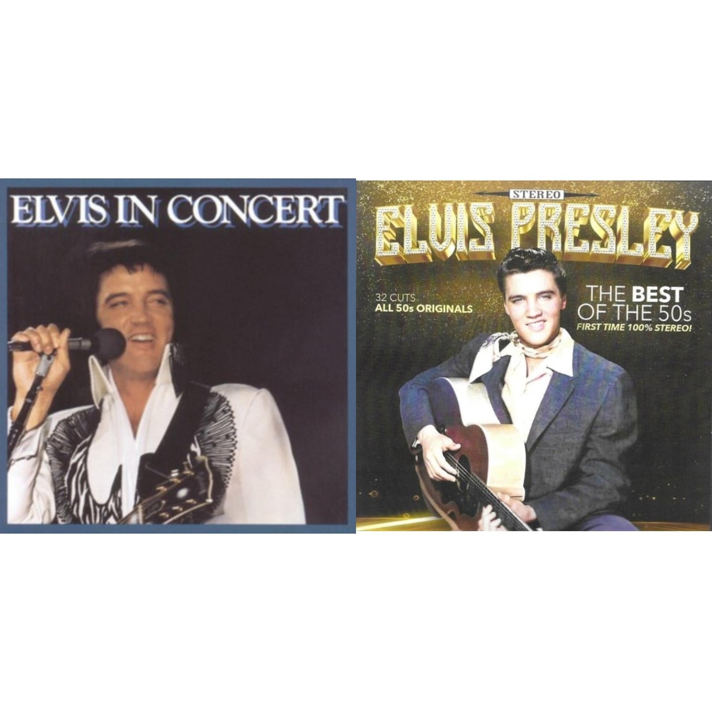 Elvis Presley - Elvis In Concert & Best Of The 50S-32 Cuts-All 50S Originals-First Time 100% Stereo - CD Bundle