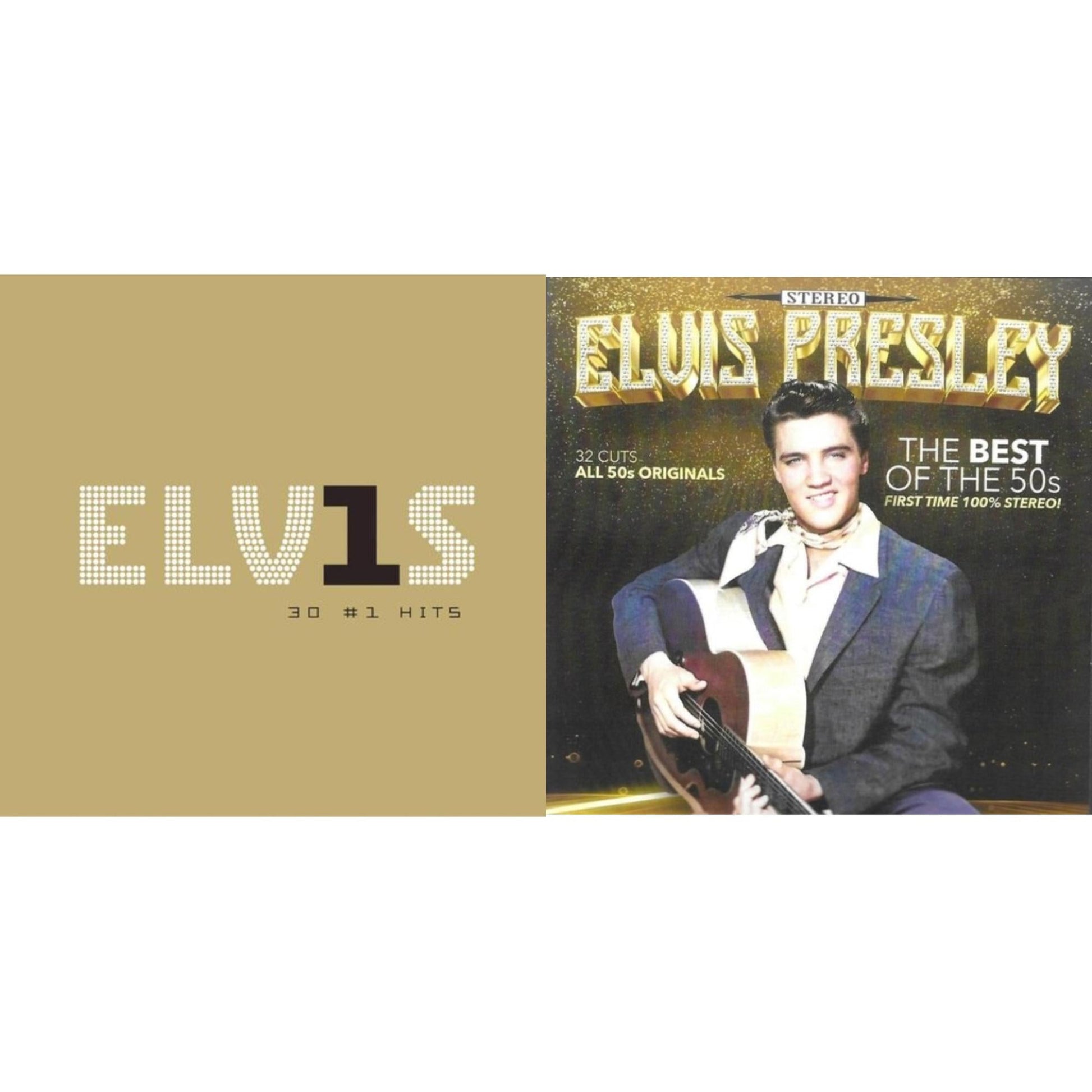 Elvis Presley - Elvis 30 #1 Hits & Best Of The 50S-32 Cuts-All 50S Originals-First Time 100% Stereo - CD Bundle