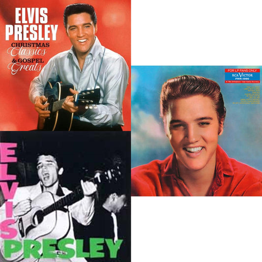 Elvis Presley - Christmas Classics & Gospel Greats (Ams Exclusive) (Snowy White LP Vinyl) & For LP Fans Only (Translucent Blue Vinyl/180G) & Elvis Presley
