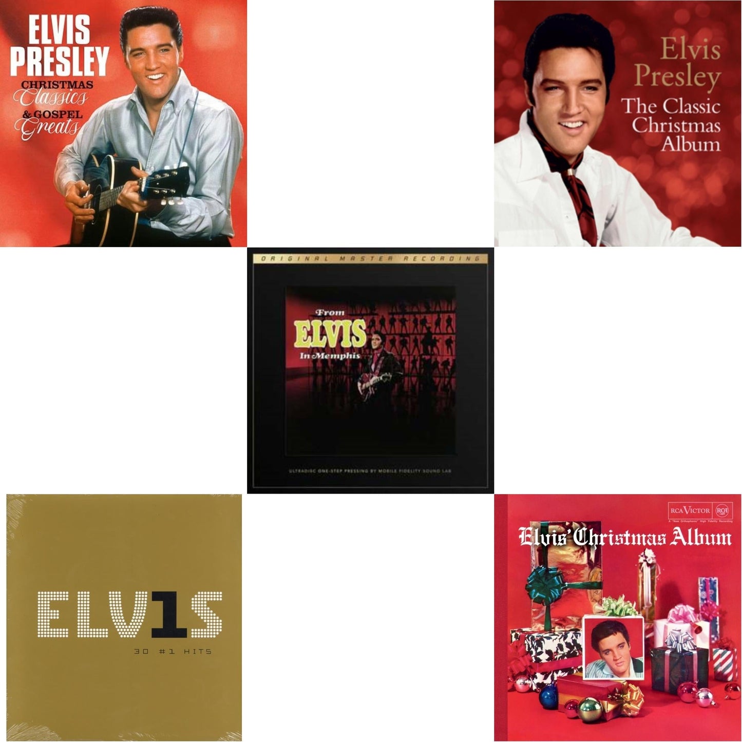 Elvis Presley - Classic Christmas Album & Elvis' Christmas Album & From Elvis In Memphis (2LP/180G/45RPM Supervinyl Ultradisc One-Step/Original Masters/Limited) & Christmas Classics & Gospel Greats (Ams Exclusive) (Snowy White LP Vinyl) & Elvis 30 #1