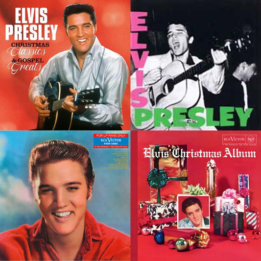 Elvis Presley - Elvis' Christmas Album & Christmas Classics & Gospel Greats (Ams Exclusive) (Snowy White LP Vinyl) & For LP Fans Only (Translucent Blue Vinyl/180G) & Elvis Presley