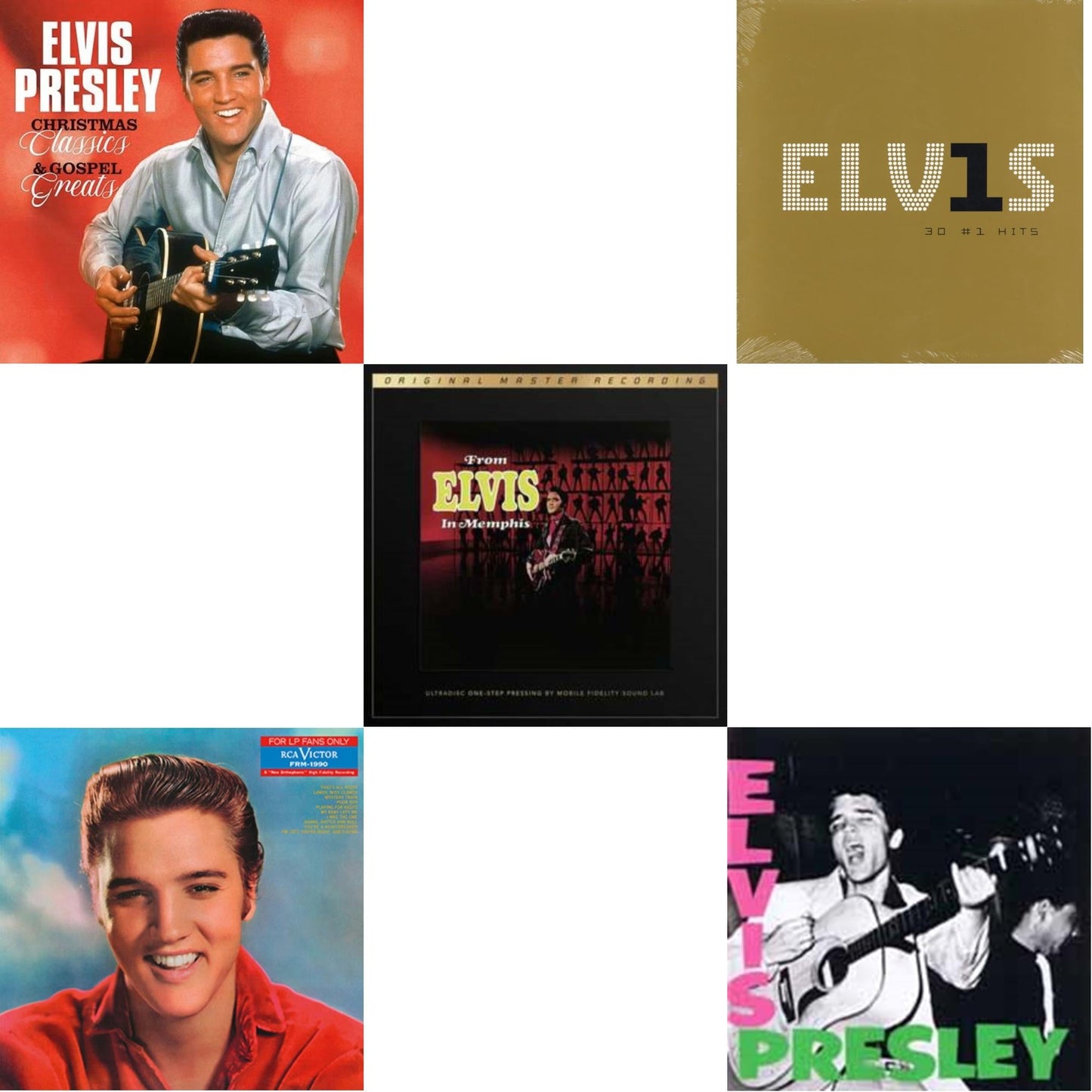 Elvis Presley - From Elvis In Memphis (2LP/180G/45RPM Supervinyl Ultradisc One-Step/Original Masters/Limited) & Christmas Classics & Gospel Greats (Ams Exclusive) (Snowy White LP Vinyl) & For LP Fans Only (Translucent Blue Vinyl/180G) & Elvis Presley
