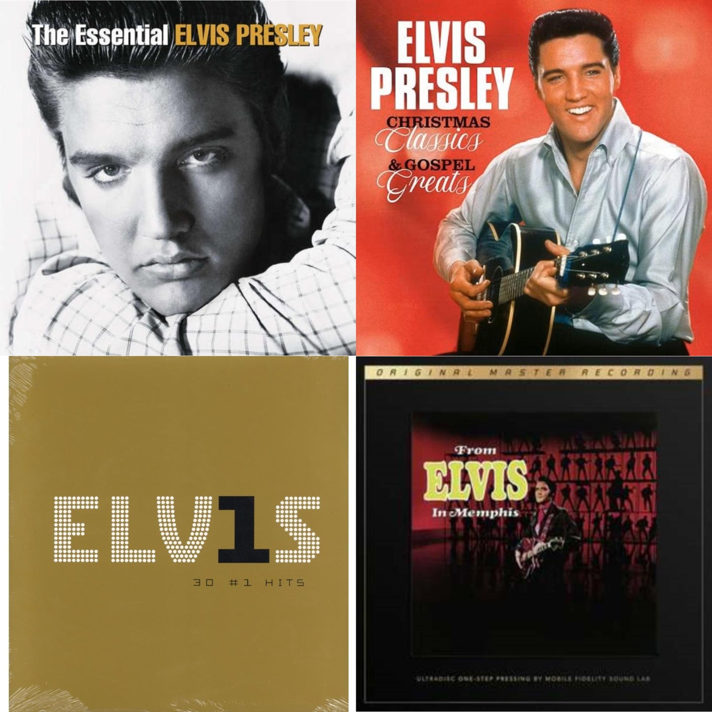 Elvis Presley - From Elvis In Memphis (2LP/180G/45RPM Supervinyl Ultradisc One-Step/Original Masters/Limited) & Christmas Classics & Gospel Greats (Ams Exclusive) (Snowy White LP Vinyl) & Elvis 30 #1 Hits (2LP/180G) & Essential Elvis Presley
