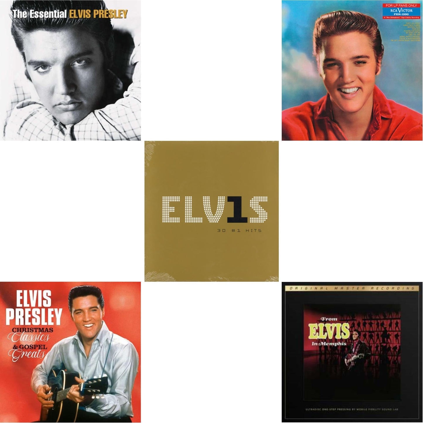 Elvis Presley - From Elvis In Memphis (2LP/180G/45RPM Supervinyl Ultradisc One-Step/Original Masters/Limited) & Christmas Classics & Gospel Greats (Ams Exclusive) (Snowy White LP Vinyl) & For LP Fans Only (Translucent Blue Vinyl/180G) & Elvis 30 #1