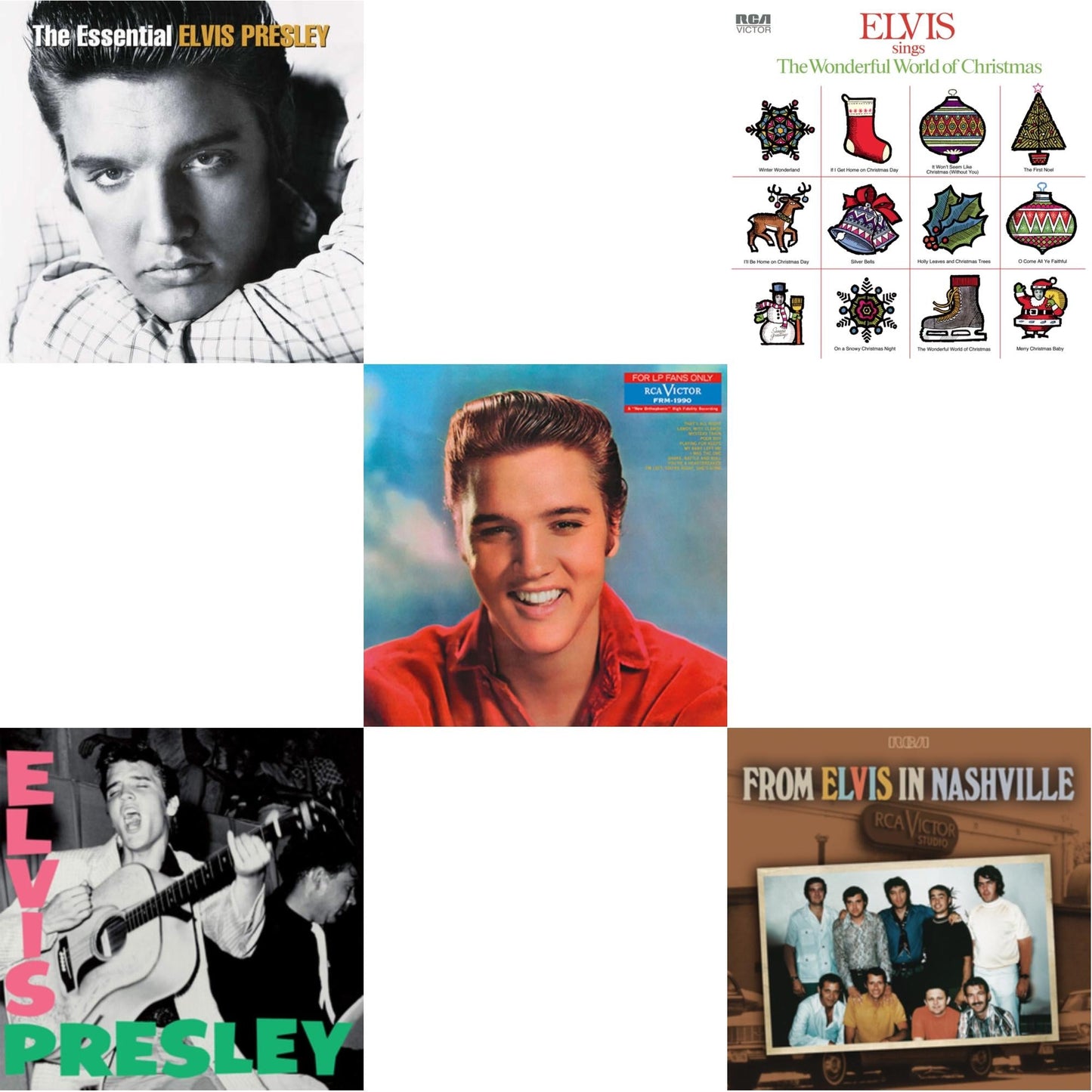 Elvis Presley - From Elvis In Nashville (2LP) & Elvis Sings The Wonderful World Of Christmas & Elvis Presley (Limited/Transparent Green LP Vinyl/180G) & For LP Fans Only (Translucent Blue Vinyl/180G) & Essential Elvis Presley