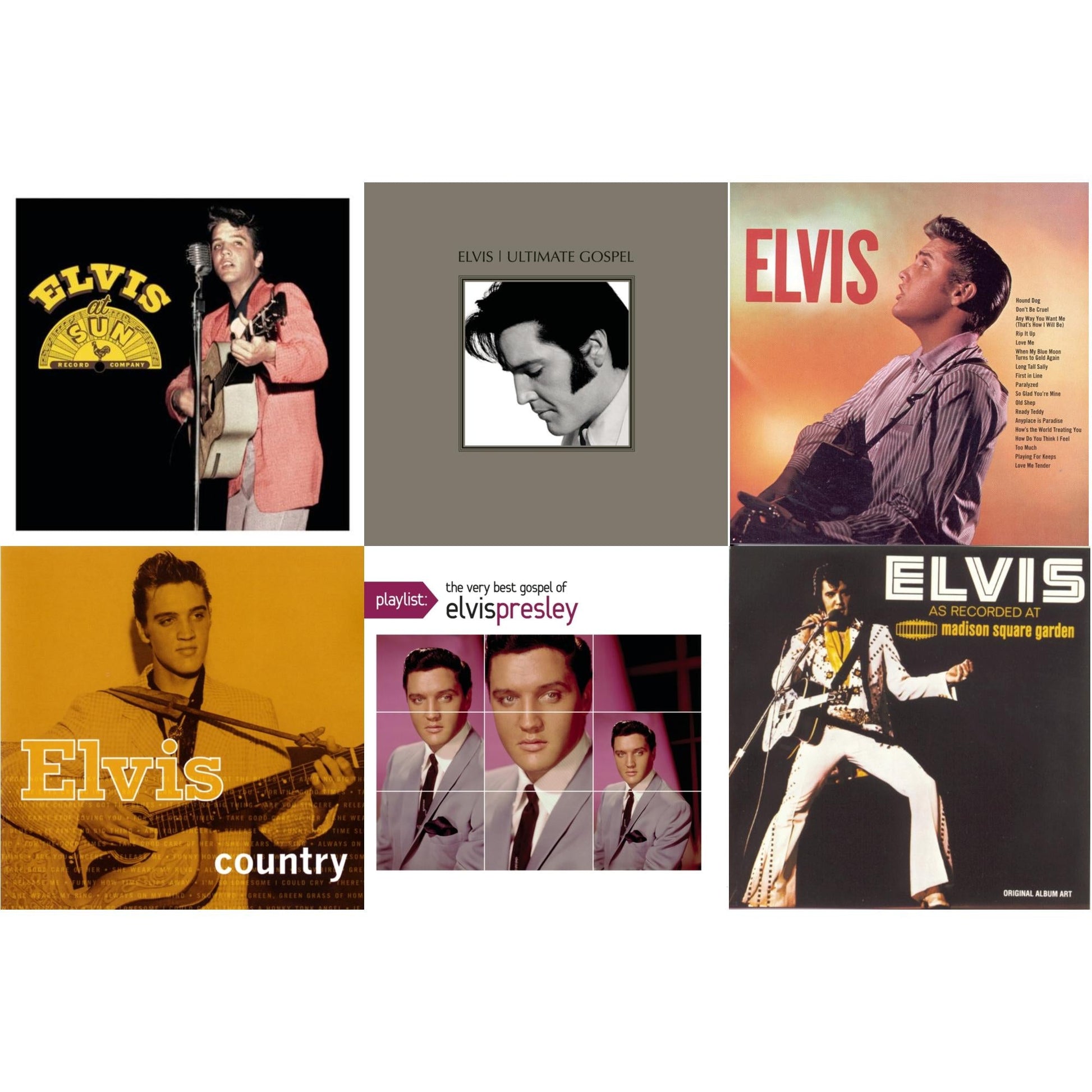 Elvis Presley - Elvis At Sun & Elvis Ultimate Gospel & Elvis & Elvis Country & Playlist: Very Best Gospel Of Elvis Presley & Elvis As Recorded At Madison Square Garden - CD Bundle