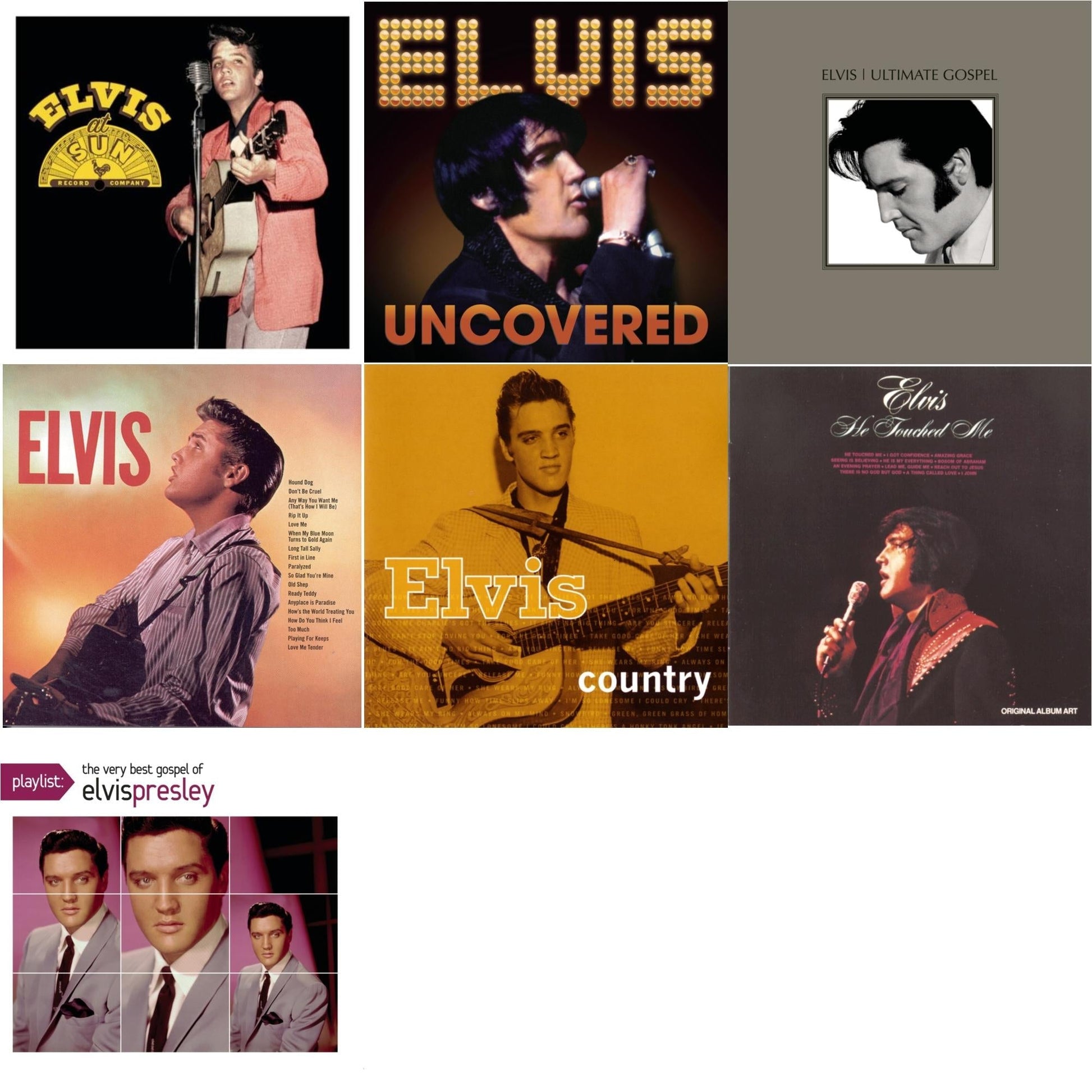 Elvis Presley - Elvis At Sun & Uncovered & Elvis Ultimate Gospel & Elvis & Elvis Country & He Touched Me & Playlist: Very Best Gospel Of Elvis Presley - CD Bundle