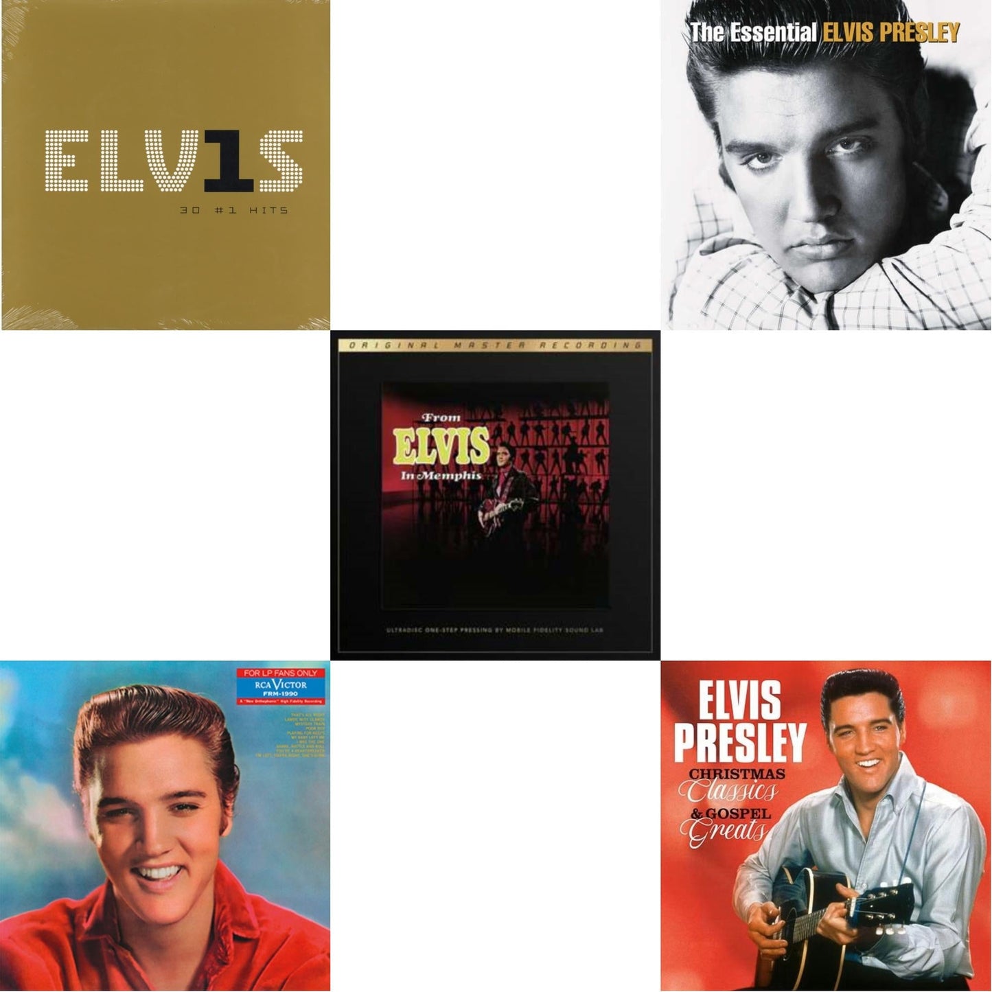 Elvis Presley - From Elvis In Memphis (2LP/180G/45RPM Supervinyl Ultradisc One-Step/Original Masters/Limited) & Christmas Classics & Gospel Greats (Ams Exclusive) (Snowy White LP Vinyl) & For LP Fans Only (Translucent Blue Vinyl/180G) & Elvis 30 #1
