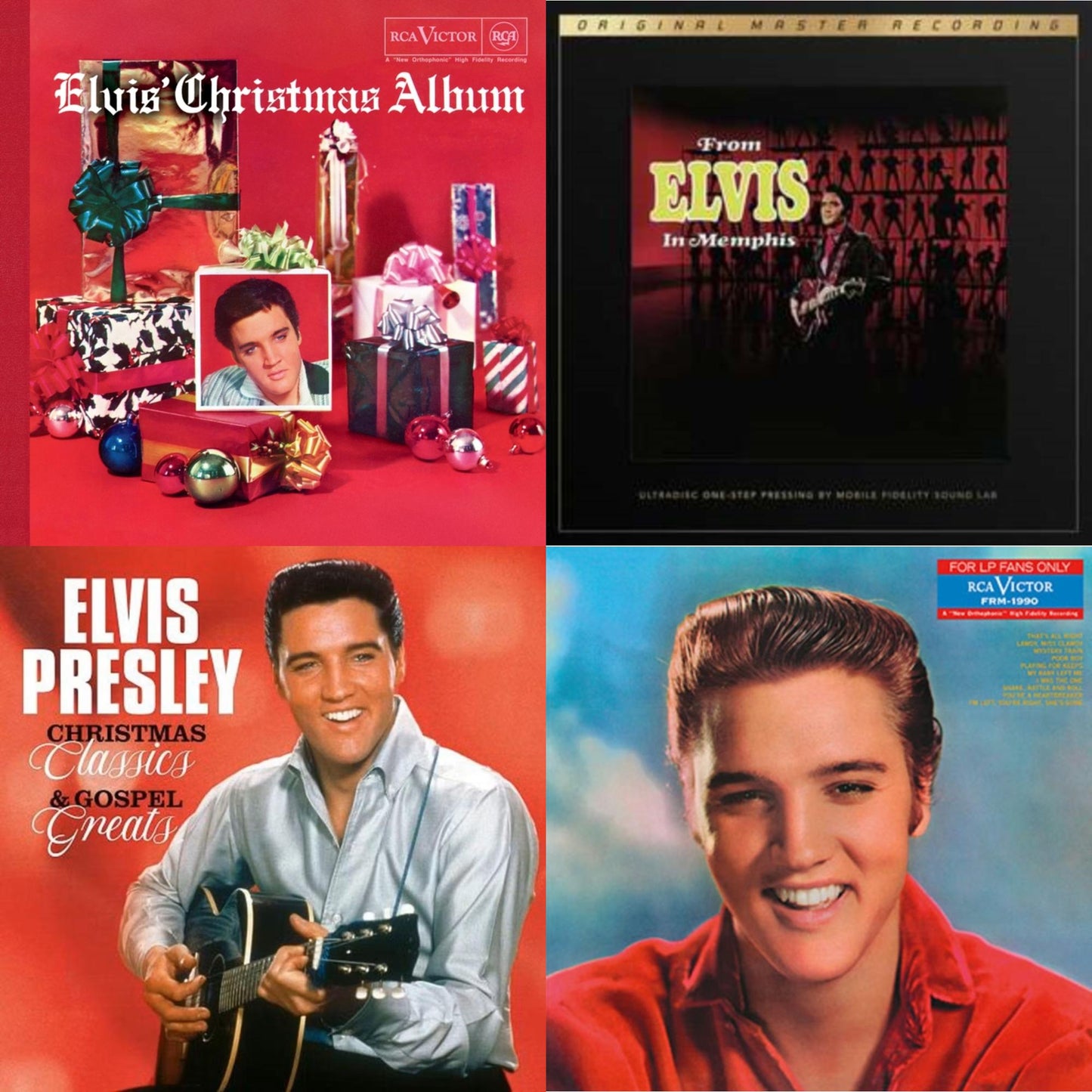 Elvis Presley - Elvis' Christmas Album & From Elvis In Memphis (2LP/180G/45RPM Supervinyl Ultradisc One-Step/Original Masters/Limited) & Christmas Classics & Gospel Greats (Ams Exclusive) (Snowy White LP Vinyl) & For LP Fans Only (Translucent Blue