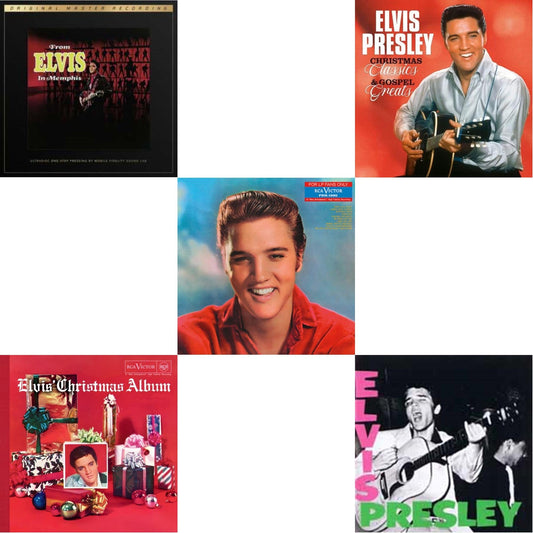 Elvis Presley - Elvis' Christmas Album & From Elvis In Memphis (2LP/180G/45RPM Supervinyl Ultradisc One-Step/Original Masters/Limited) & Christmas Classics & Gospel Greats (Ams Exclusive) (Snowy White LP Vinyl) & For LP Fans Only (Translucent Blue