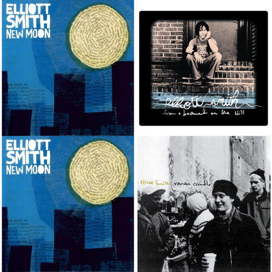 Elliott Smith - New Moon & From A Basement On The Hill (Dl Card/2LP) & New Moon (Metallic Silver Vinyl/2LP) (I) & Roman Candle (Dl Card)