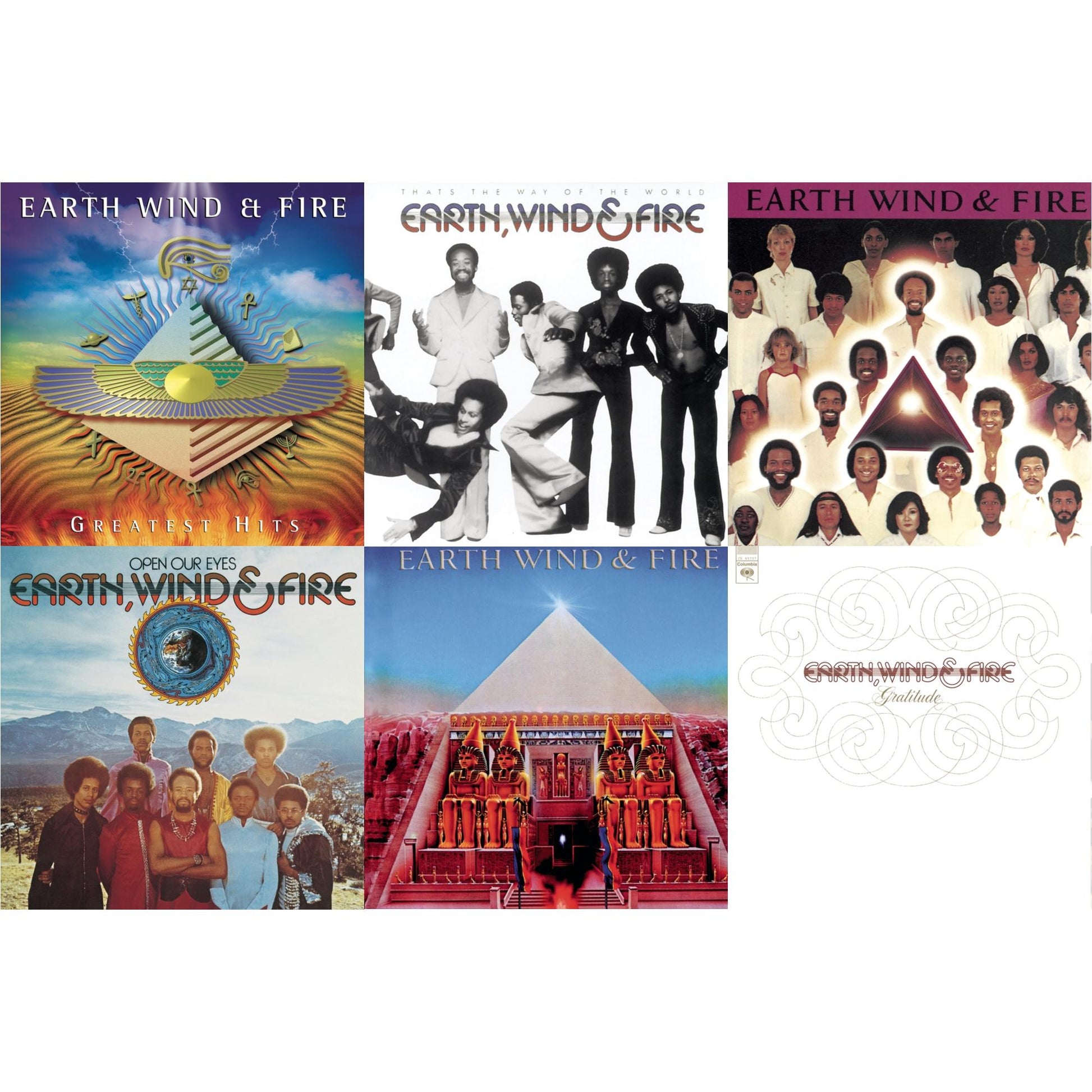 Earth Wind & Fire - Greatest Hits & That's The Way Of The World & Faces & Open Our Eyes & All N All & Gratitude - CD Bundle