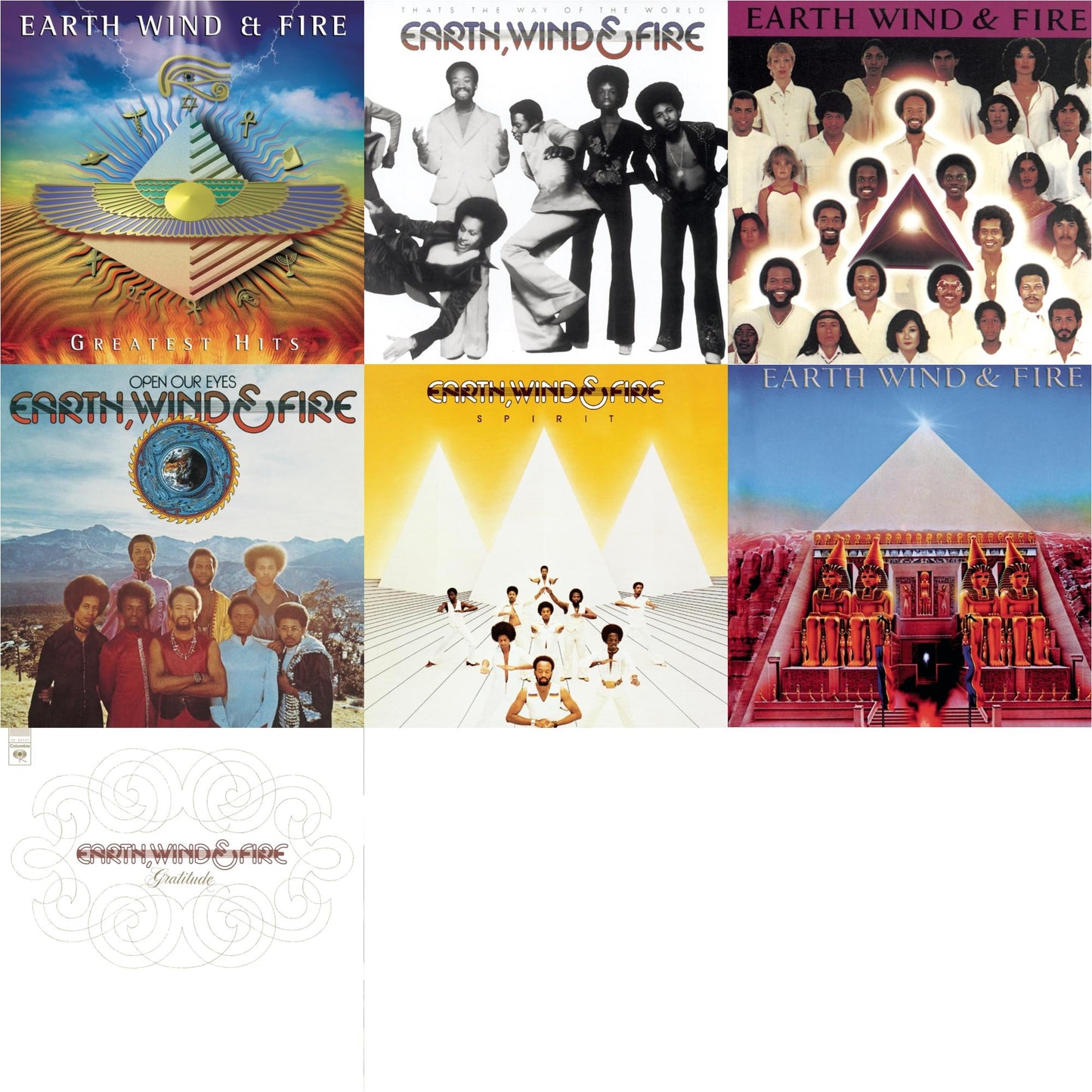 Earth Wind & Fire - Greatest Hits & That's The Way Of The World & Faces & Open Our Eyes & Spirit & All N All & Gratitude - CD Bundle