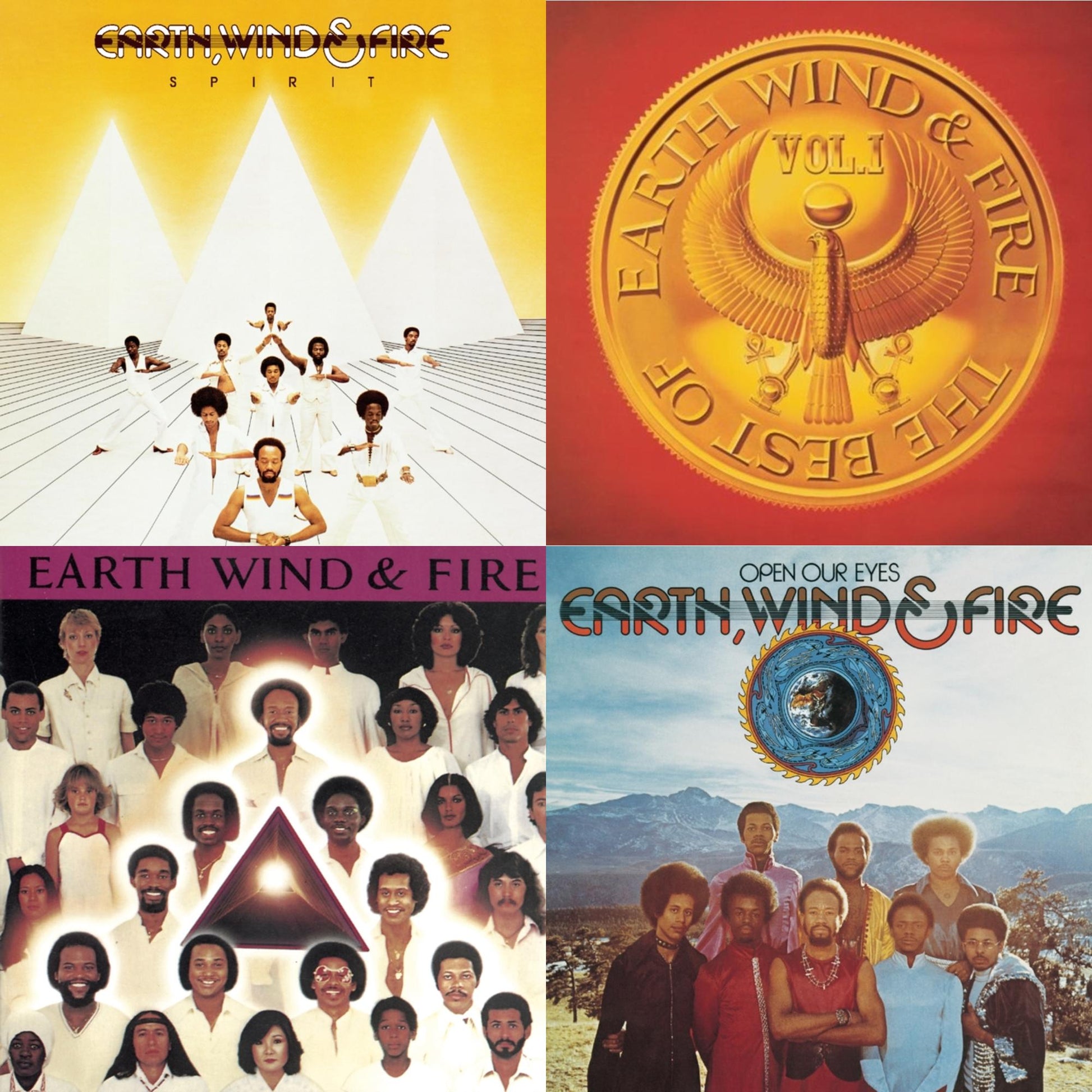 Earth Wind & Fire - Best Of Vol.1 & Faces & Open Our Eyes & Spirit - CD Bundle
