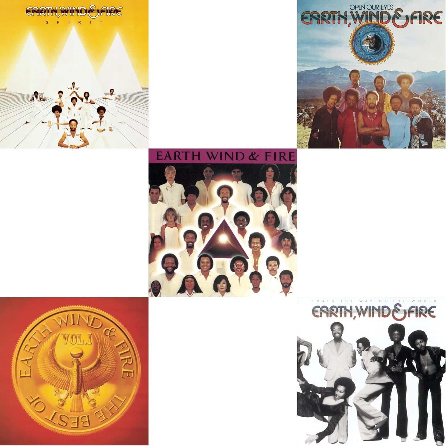 Earth Wind & Fire - Best Of Vol.1 & That's The Way Of The World & Faces & Open Our Eyes & Spirit - CD Bundle