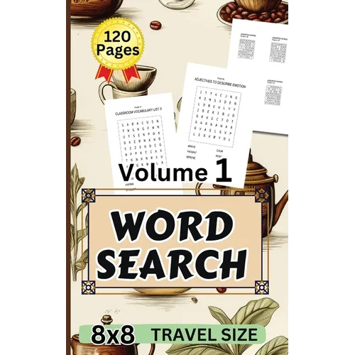 8x8 Word Search Travel Size Volume 1: 5"x 8" Pocket Size Fun Puzzlers Pocket Size Books/Easy and Medium Difficulty