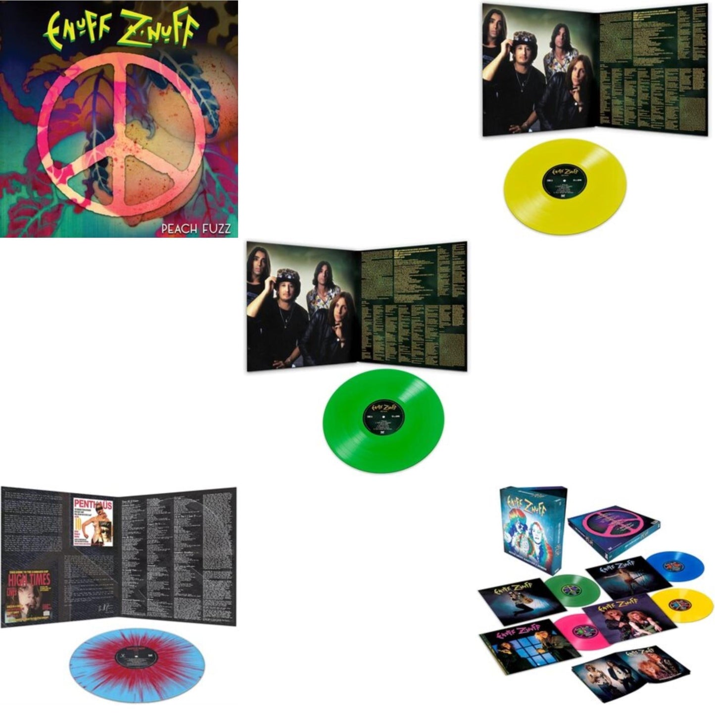 Enuff Z'nuff - Peach Fuzz (Peach LP Vinyl) & 1985 (Blue & Red Starburst LP Vinyl) & Seven (Green LP Vinyl/Reissue) & Seven (Yellow LP Vinyl/Reissue) & Rarities & Demos (4LP/Colored Vinyl)