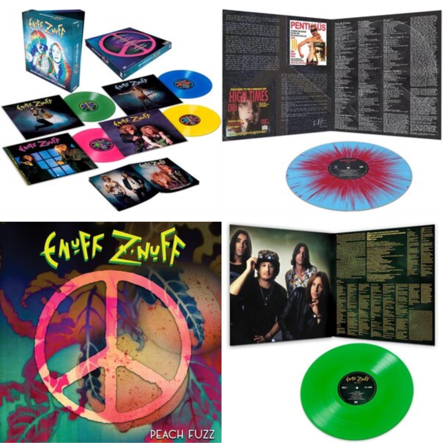 Enuff Z'nuff - 1985 (Blue & Red Starburst LP Vinyl) & Peach Fuzz (Peach LP Vinyl) & Seven (Green LP Vinyl/Reissue) & Rarities & Demos (4LP/Colored Vinyl)