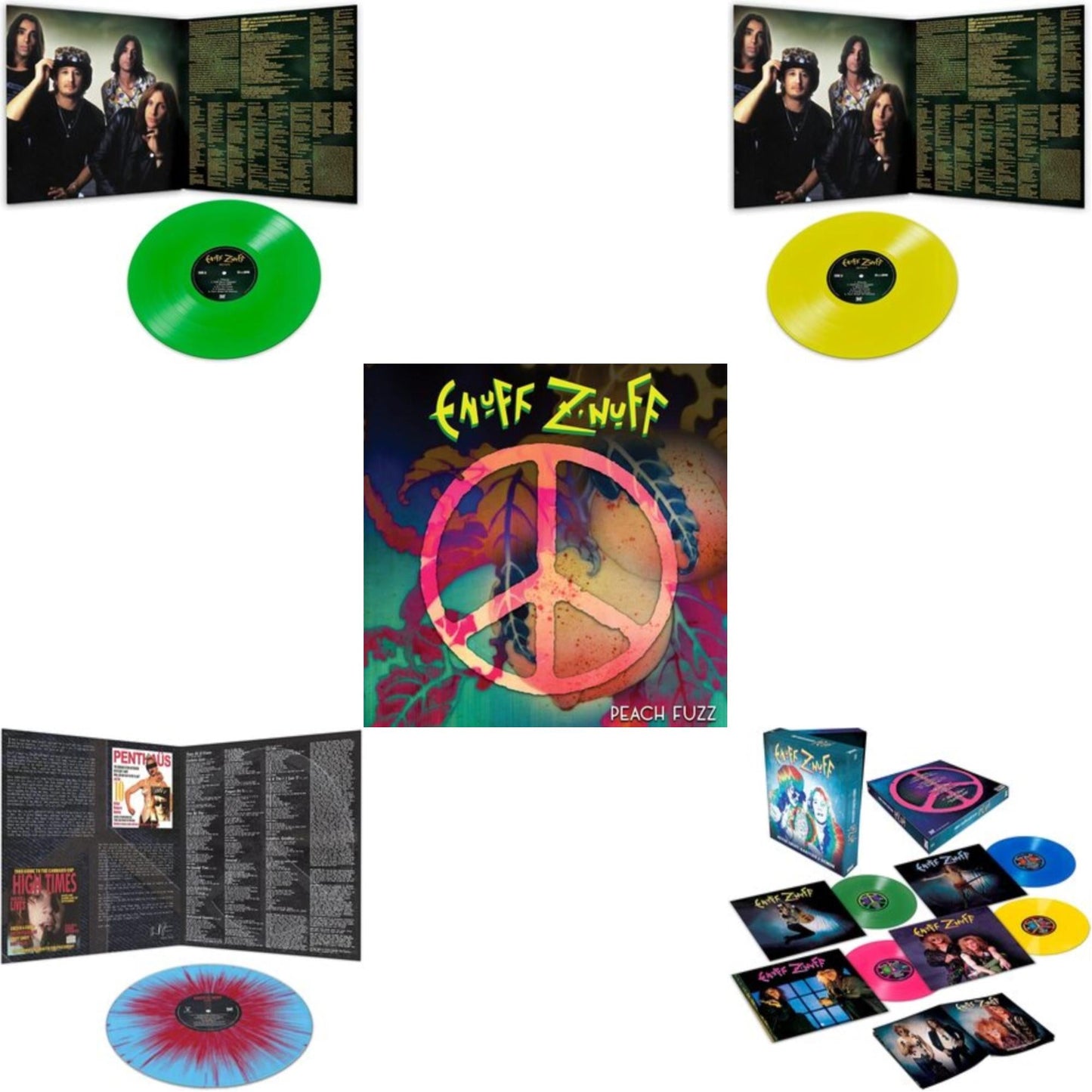 Enuff Z'nuff - 1985 (Blue & Red Starburst LP Vinyl) & Peach Fuzz (Peach LP Vinyl) & Seven (Green LP Vinyl/Reissue) & Rarities & Demos (4LP/Colored Vinyl) & Seven (Yellow LP Vinyl/Reissue)
