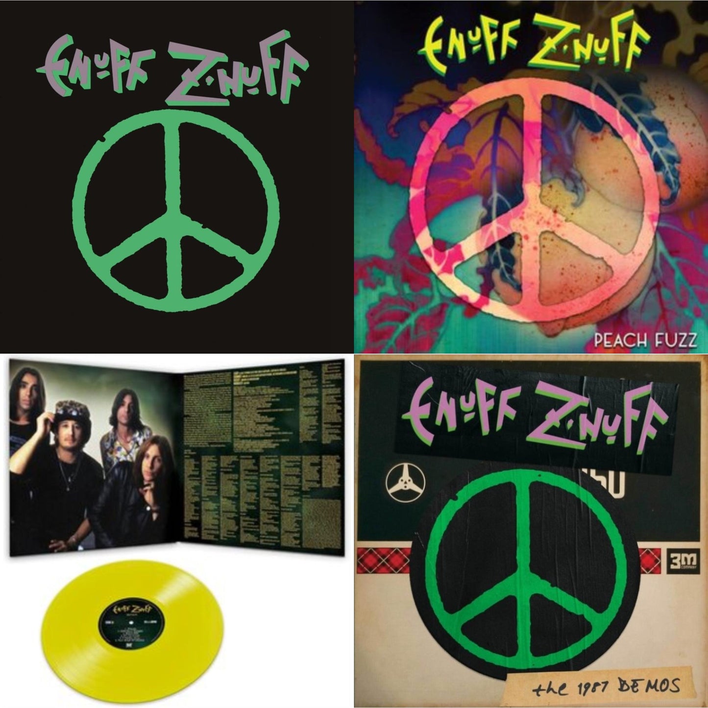 Enuff Z'nuff - Enuff Z'nuff (180G/Purple LP Vinyl/Limited Edition) & Peach Fuzz (Peach LP Vinyl) & Seven (Yellow LP Vinyl/Reissue) & 1987 Demos (Green LP Vinyl)