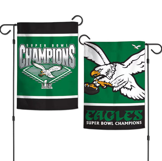 Philadelphia Eagles Super Bowl LIX Champions 12.5" x 18" Throwback Garden Flag