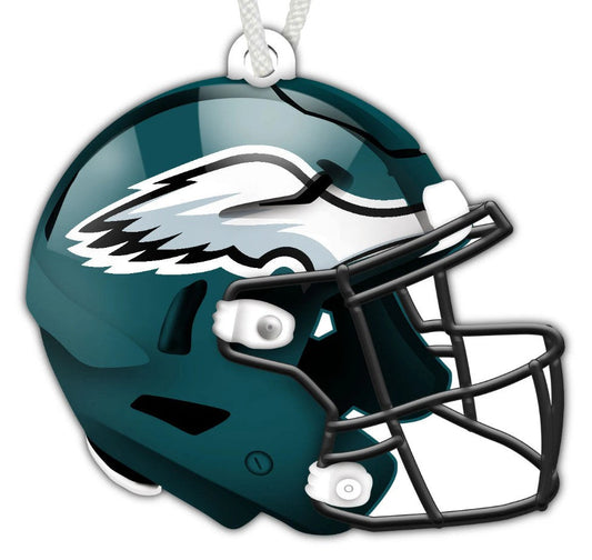 Philadelphia Eagles Wooden Helmet Ornament
