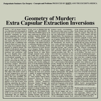 Earth X Black Noi$E – Geometry Of Murder: Extra Capsular Extraction (2-LP Vinyl) Vinyl Record