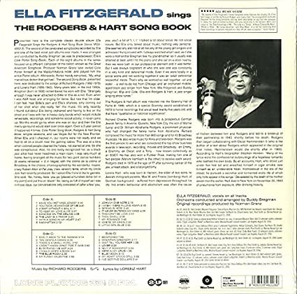 Ella Fitzgerald Sings The Rodgers & Hart Song Book (Gatefold LP Jacket, Limited Edition, 180 Gram Vinyl) [Import] (2 Lp's) Vinyl Record