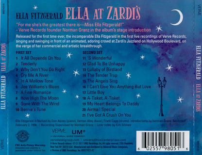 Ella Fitzgerald – Ella At Zardi's Music CD