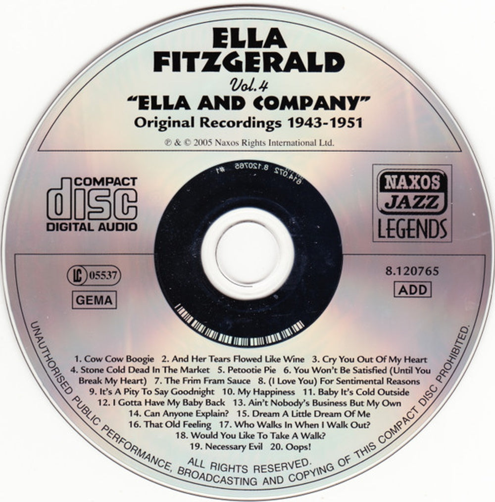 Ella Fitzgerald – Ella & Company, Vol. 4 Music CD