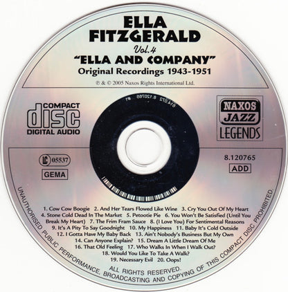 Ella Fitzgerald – Ella & Company, Vol. 4 Music CD