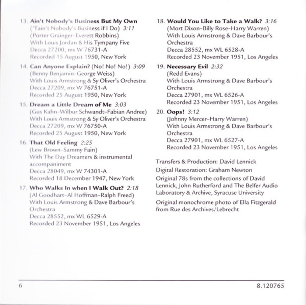 Ella Fitzgerald – Ella & Company, Vol. 4 Music CD
