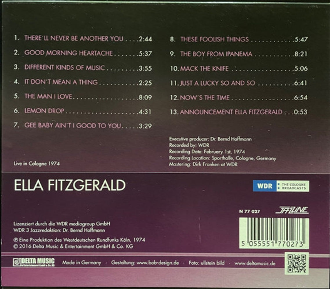 Ella Fitzgerald – Live In Cologne 1974 Music CD