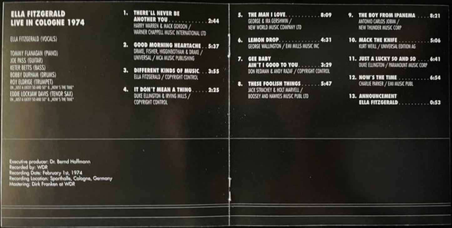 Ella Fitzgerald – Live In Cologne 1974 Music CD