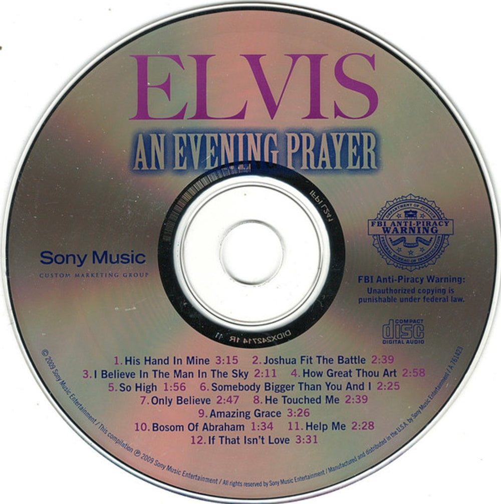 Elvis Presley – An Evening Prayer Music CD
