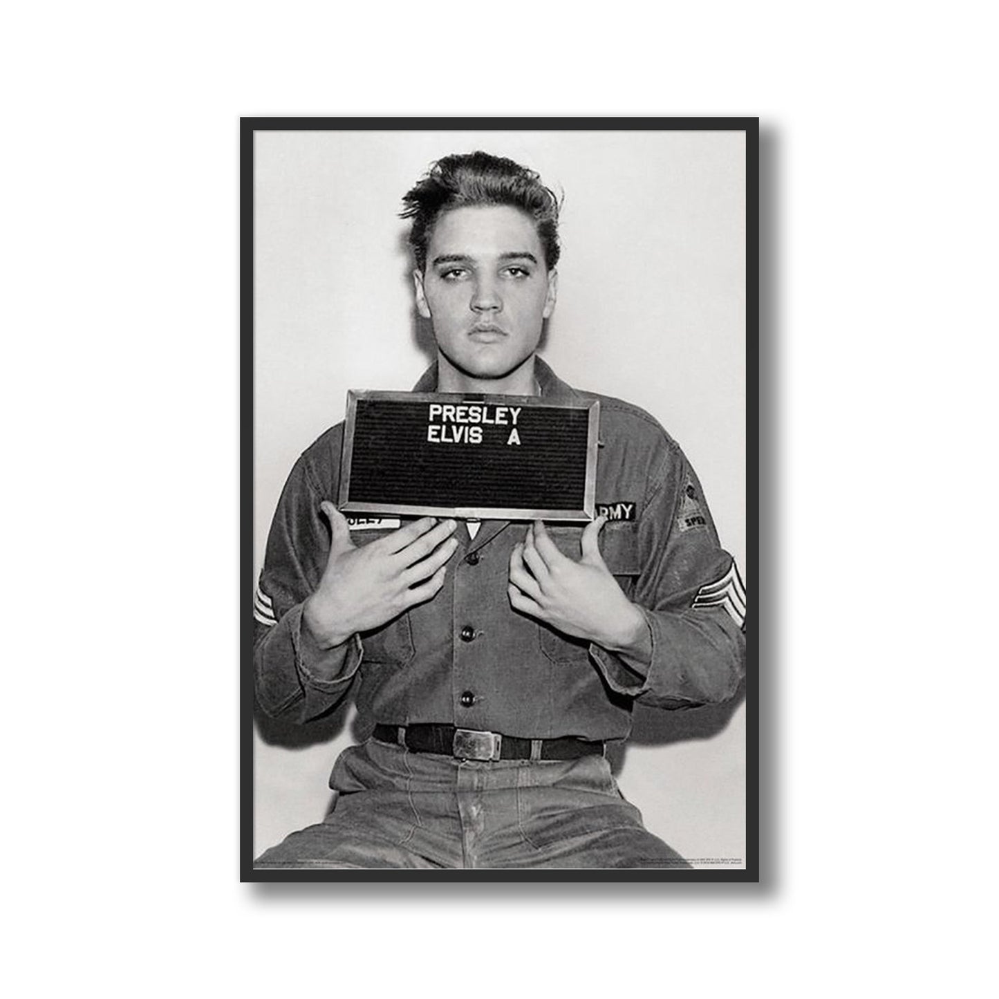 Elvis Presley Military Enlistment Photo Framed Poster