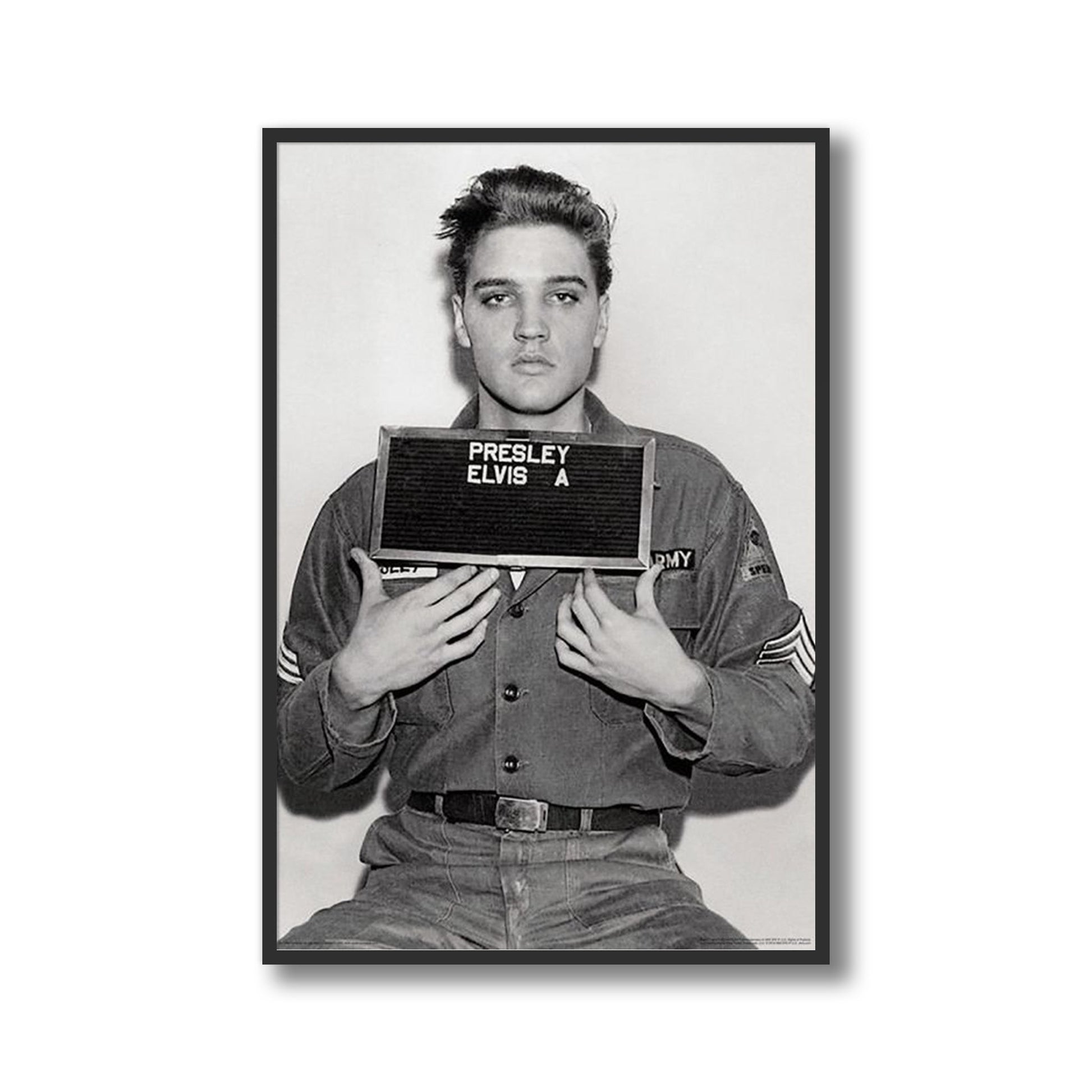 Elvis Presley Military Enlistment Photo Framed Poster