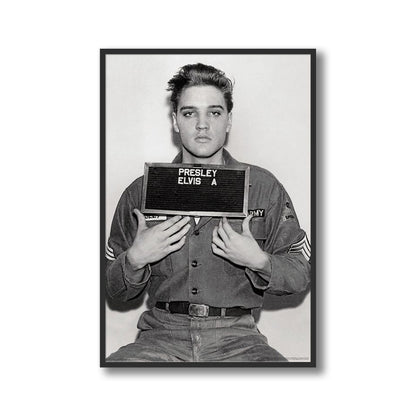 Elvis Presley Military Enlistment Photo Framed Poster