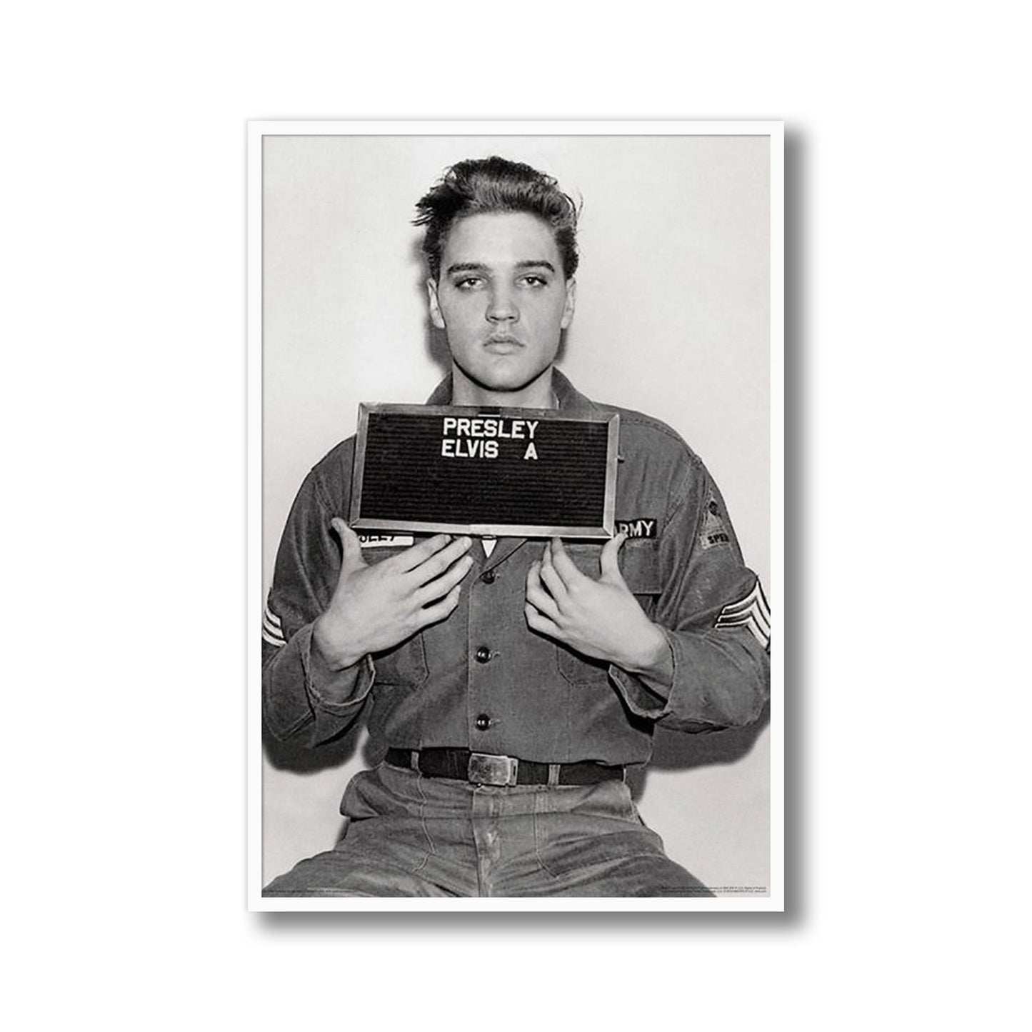 Elvis Presley Military Enlistment Photo Framed Poster