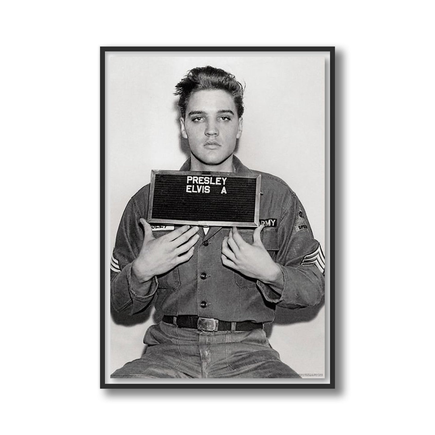 Elvis Presley Military Enlistment Photo Framed Poster