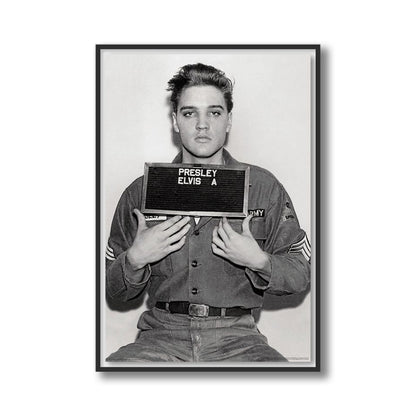 Elvis Presley Military Enlistment Photo Framed Poster